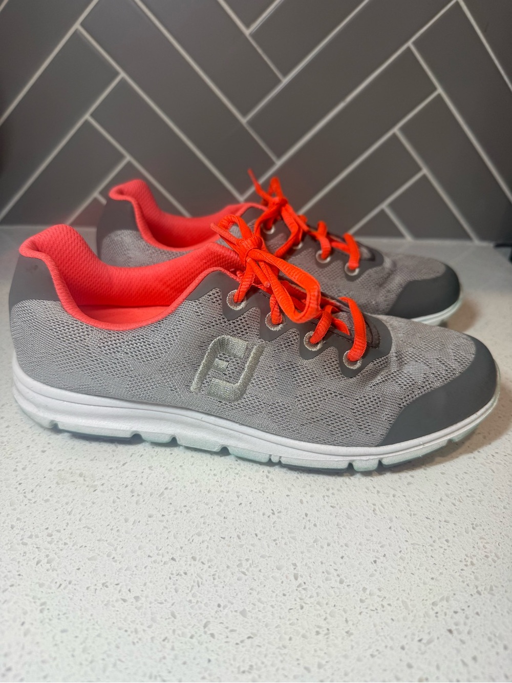 FootJoy Women's Leisure Golf Shoes – Gray & Coral/Pink – Size 6 M (Style 95703)